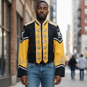 Drum Major Uniform Stylish Black and Gold 6559